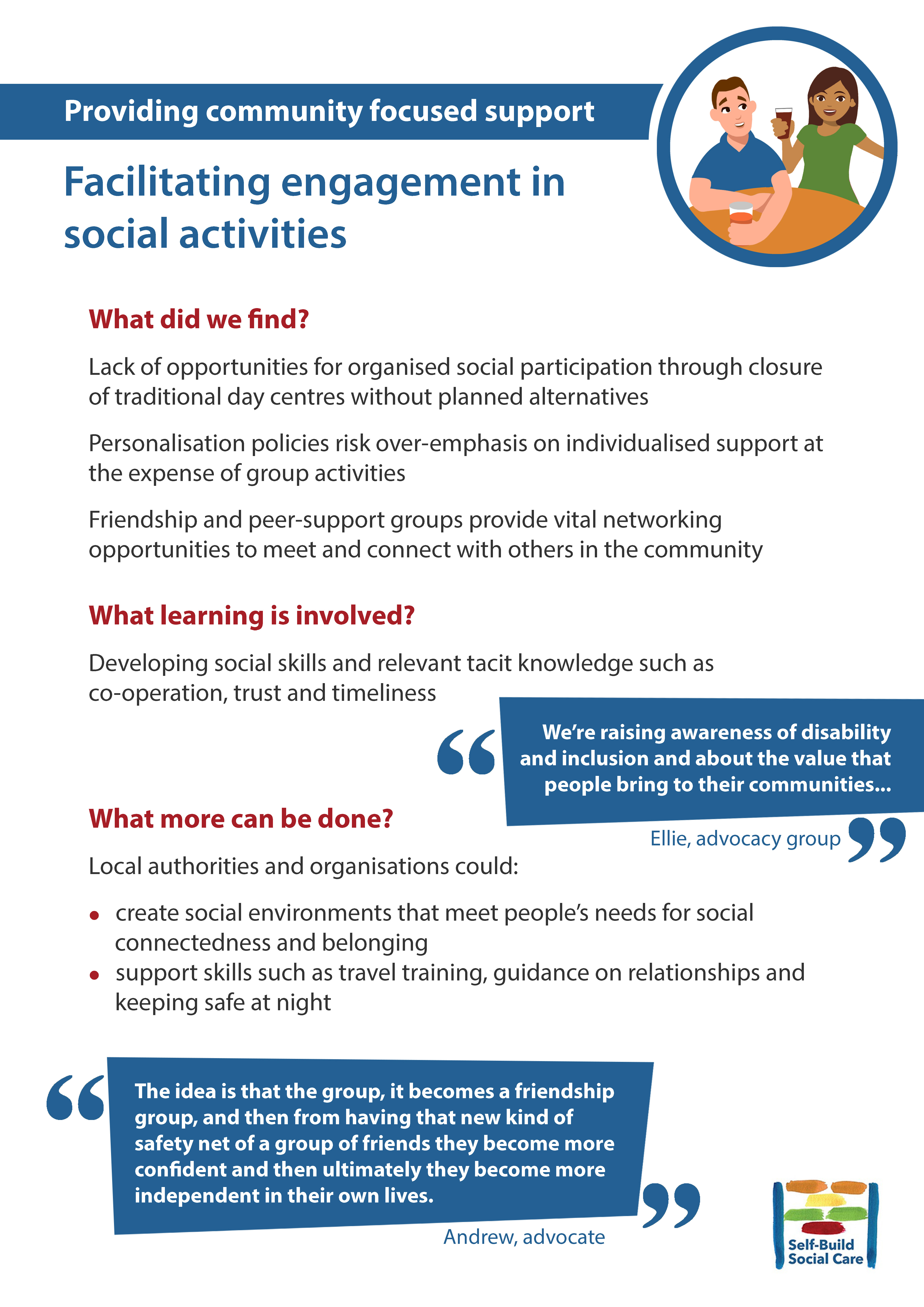 Facilitating engagement in social activities